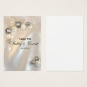 パールフェイクとダイヤモンドボタンの結婚式の引き出物ラベル (正面&裏面)