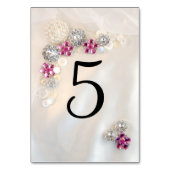 パールフェイクとピンクダイヤモンドボタンテーブル番号 テーブルナンバー (裏面)