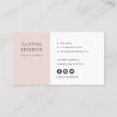 パールフェイク赤面ピンクローズ金ゴールドフローラ 名刺 (裏面)