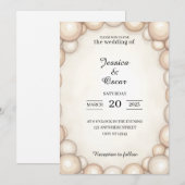 パールフレームの結婚式招待状 招待状 (正面/裏面)