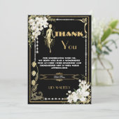 パールフローラアールデコギャツビー20年代誕生日 サンキューカード (スタンド正面)