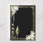 パールフローラアールデコギャツビー20年代誕生日 サンキューカード (裏面)