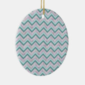 パールフローラティール(緑がかった色)ジグザグパターン セラミックオーナメント (右)