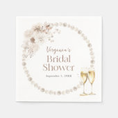 パールブライダルシャワー スタンダードカクテルナプキン (正面)