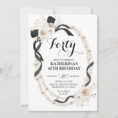 パールブラックボウボーホバースデーパーティーの招待 招待状 (正面)