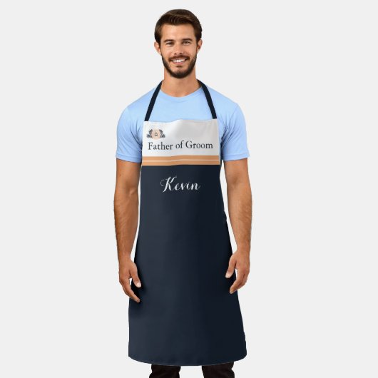 パールブラックワトゥシタカオ結婚さんのエプロンのお父さん エプロン (着用した状態)