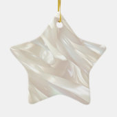 パールブルースネークスキンアニマルプリント セラミックオーナメント (裏面)