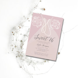 パールプリンセスドレス赤面ピンクスウィート16パーティー 招待状