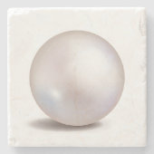 パールプリント装飾石コースター ストーンコースター (正面)