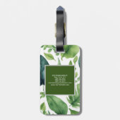 パールプレーンモダンミニマルフローラ緑 ラゲッジタグ (裏面縦)