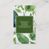パールプレーンモダンミニマルフローラ緑 名刺 (裏面)