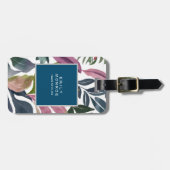 パールプレーンモダンミニマルフローラ ラゲッジタグ (正面横)