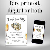 パールプロセッコオイスターテーマのブライダルシャワーブランチ 招待状