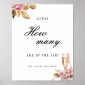 パールプロセッコ推測いくつのブライダルシャワーのサイン ポスター (正面)