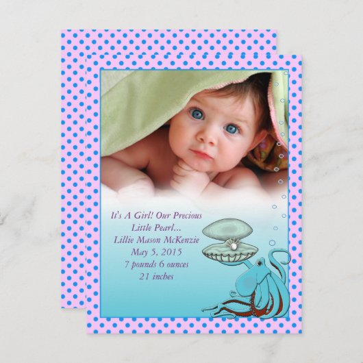 パールベビー大切ビーガール発表 案内状 (正面/裏面)