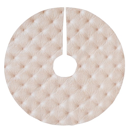 パールベージュレザー:チェスターフィールドスタイルテクスチャ。 ブラッシュドポリエステルツリースカート (正面)