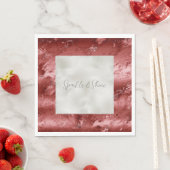 パールホワイトグリッターレッドマーブルグラデーション スタンダードランチョンナプキン (インサイチュ)