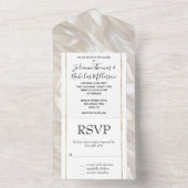 パールホワイトシェル抽象芸術 オールインワン招待状 (内側)