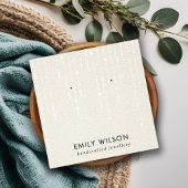 パールホワイトストリングライトスタッドイヤリングディスプレイ スクエア名刺