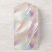 パールホワイトブルーパープル抽象芸術 オールインワン招待状 (外側)