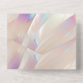 パールホワイトブルーパープル抽象芸術 オールインワン招待状 (裏面)