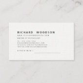 パールホワイトミニマリストエレガントプロフェッショナルモダン 予約カード (裏面)