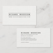 パールホワイトミニマリストエレガントプロフェッショナルモダン 予約カード (正面/裏面)