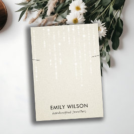 パールホワイトライトストリングネックレスバンドディスプレイ 名刺