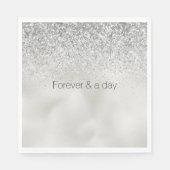 パールホワイトラックスシルバーグリッター スタンダードランチョンナプキン (正面)