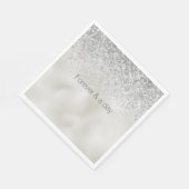 パールホワイトラックスシルバーグリッター スタンダードランチョンナプキン (角)