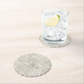 パールホワイト金ゴールドグリッタースパークルスターズ ペーパーコースター (インサイチュ)