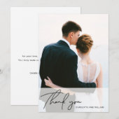 パールホワイト オパール | 結婚式のお礼カード サンキューカード (正面/裏面)