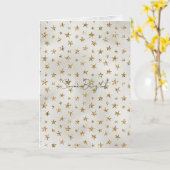 パールホワイト ゴールド グリッター スパークル スターズ カード (黄色い花)