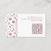 パールホワイト フラワーダマスク エレガント パープルパターン 名刺 (裏面)