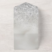 パールホワイト ラックス シルバー グリッター オールインワン招待状 (外側)