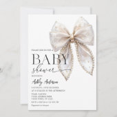 パールボウガールベビーシャワー招待状 招待状 (正面)