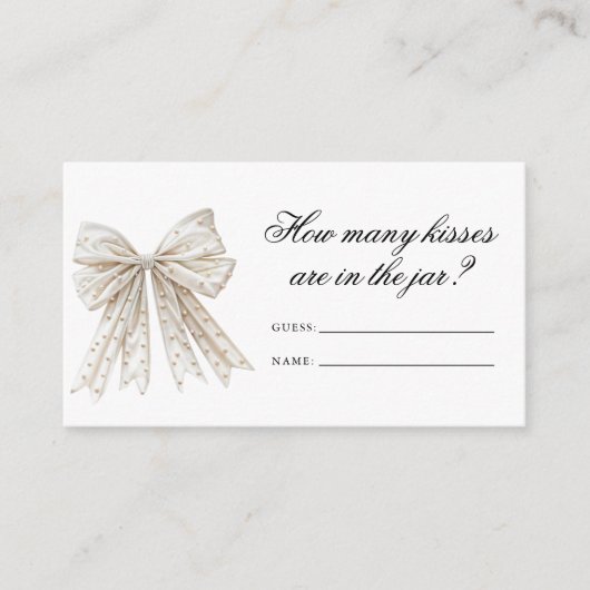 パールボウズどのように多くのキスブライダルゲーム エンクロージャーカード (正面)