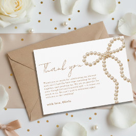 パールボウ ブライダルシャワー 彼女は結婚する サンキューカード