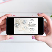 パールボタンとダイヤモンドボタンキンセニェラパーティー 招待状