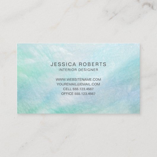 パールマザーオブアクアストライプブルーマザーパターン 名刺 (裏面)