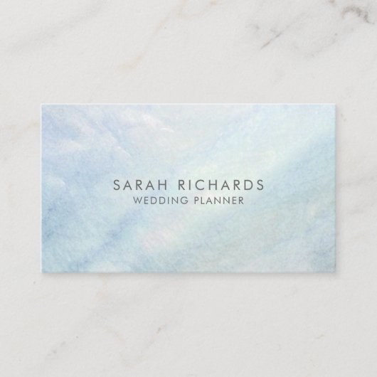 パールミニマリストのライトブルーのお母さん 名刺 (正面)