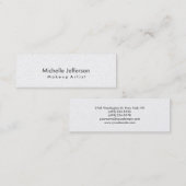 パールメイクアップアーティストホワイトビジネススタイリッシュカード スキニー名刺 (正面/裏面)