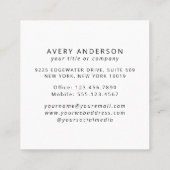 パールメシンプルタル上のモダンロゴ スクエア名刺 (裏面)