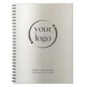 パールメシンプルタル上のモダンロゴ ノートブック (正面)