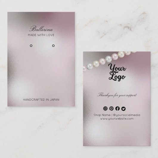 パールモダンの背景イヤリング 名刺 (正面/裏面)