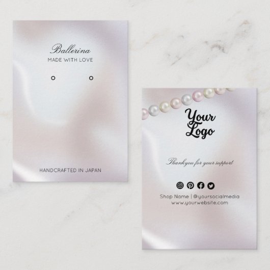 パールモダンの背景イヤリング 名刺 (正面/裏面)