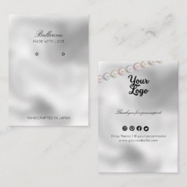 パールモダンの背景イヤリング 名刺