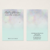 パールモダンヌカーグラデーションティール（緑がかった色）イヤリング表示 (正面&裏面)