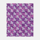 パールライクアリー〔占星術の〕十二宮図サインピンクカモフラージュ フリースブランケット (正面)