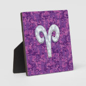 パールライクアリー〔占星術の〕十二宮図シンボルデジタルカモフラージュ フォトプラーク (正面)